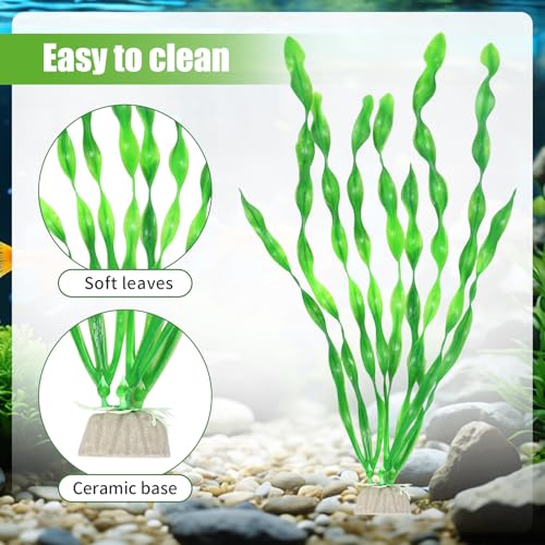 AQUANEAT Artificial Aquarium Plants, 12 Inch Decorations, 10pcs - Image 2