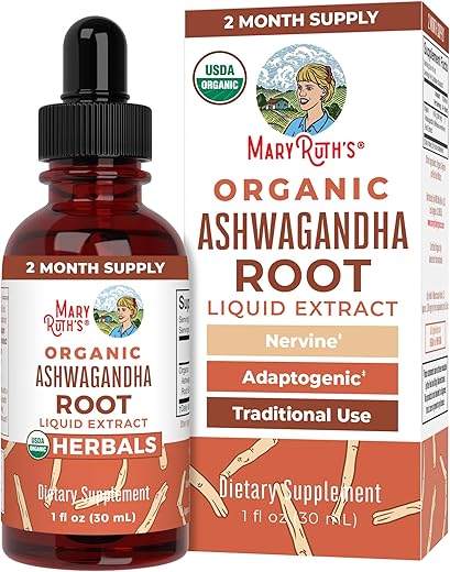 MaryRuth Organics Ashwagandha Liquid Drops For Stress Relief