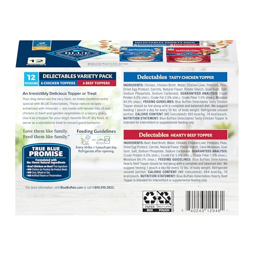 Blue Buffalo Delectables Wet Dog Food Toppers Variety Pack - Image 2