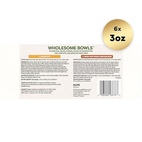 Cesar Wholesome Bowls Adult Wet Dog Food Variety Pack - Image 2