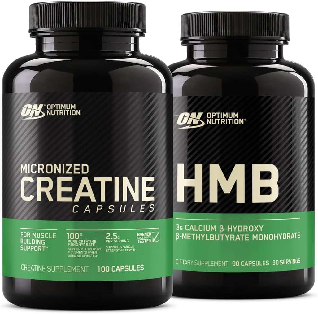Optimum Nutrition Creatine Monohydrate 100 Capsules + HMB 90 Capsules