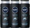 Nivea Men Deep Clean Exfoliating Body Wash, 3 Pack