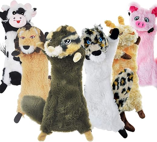 SHARLOVY Dog Squeaky Crinkle Toys 6 Pack