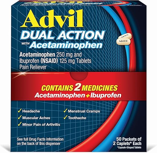 Advil Dual Action Caplets with Ibuprofen and Acetaminophen