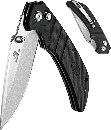 Mossy Oak Folding Pocket Knife, Stonewash Blade, G10 Handle