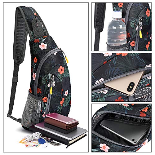 G4Free Sling Bags Shoulder Backpack Crossbody (Flower Black) - Image 5