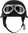 TCMT German Motorcycle Open Face Helmet (Black)