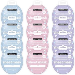 Freeman Limited Edition Christmas Sheet Masks, 12 Count