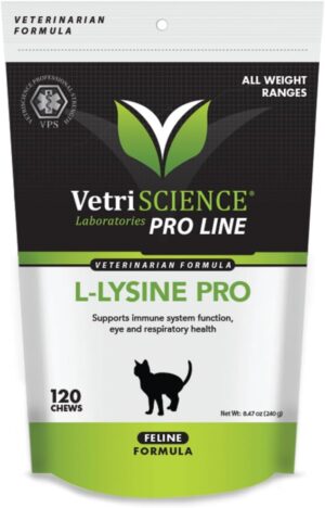 VETRISCIENCE Lysine Pro Immune & Eye Care Supplement – 120 Chews