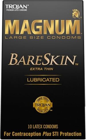 TROJAN Magnum Bareskin Large Condoms – 10 Count