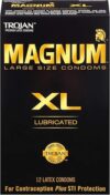 TROJAN Magnum XL Lubricated Latex Condoms (12 Count)