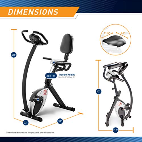 MARCY Foldable Upright Exercise Bike with Adjustable Resistance - Image 2