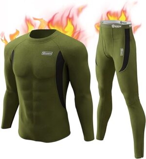 CL convallaria Mens Thermal Underwear Set With Fly