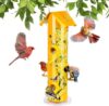 Kingsyard Metal Bird Feeder, 6-Ports, Yellow