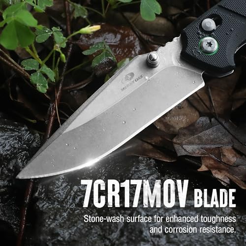 Mossy Oak Folding Pocket Knife, Stonewash Blade, G10 Handle - Image 4