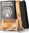 Viking Revolution Natural Boar Bristle Brush & Comb Set