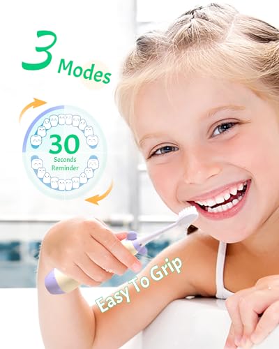 NELL&WELL Kids Electric Toothbrush, 3 Modes, Waterproof - Image 3