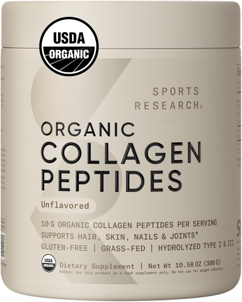 Sports Research Organic Collagen Peptides - Unflavored Powder