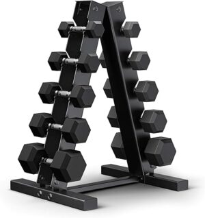 Epic Fitness Premium Hex Dumbbell Set With Rack