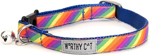 The Worthy Dog Rainbow Cat Collar: Durable & Stylish Adjustable