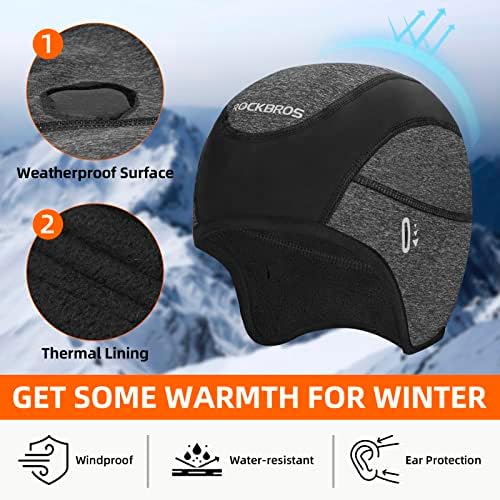 ROCKBROS Winter Windproof Cycling Hat With Visor - Image 4