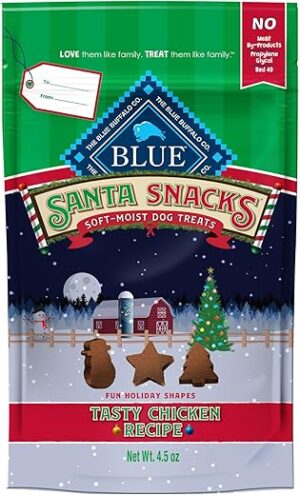 Blue Buffalo Santa Snacks Natural Soft Dog Treats, Chicken