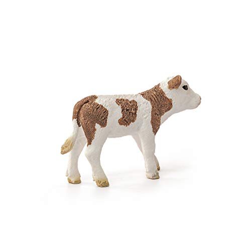 Schleich Farm World Simmental Calf Toy Cow - Image 3