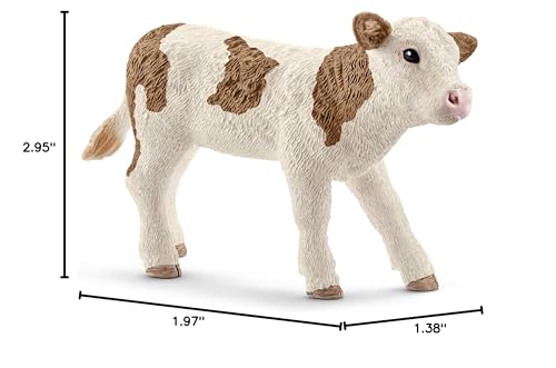 Schleich Farm World Simmental Calf Toy Cow - Image 5