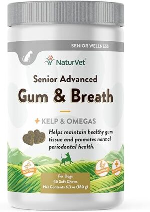 NaturVet Senior Advanced Gum & Breath Supplement – 45 Ct