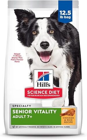 Hill’s Science Diet Senior Vitality Dry Dog Food, Chicken & Rice