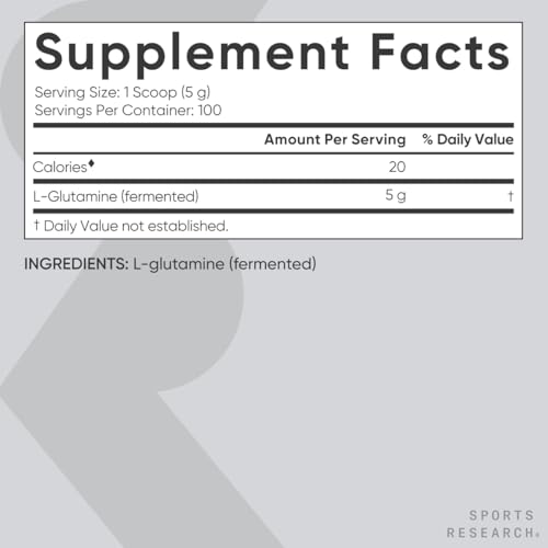 Sports Research L-Glutamine Workout Recovery, Immune & Gut Health - Image 5