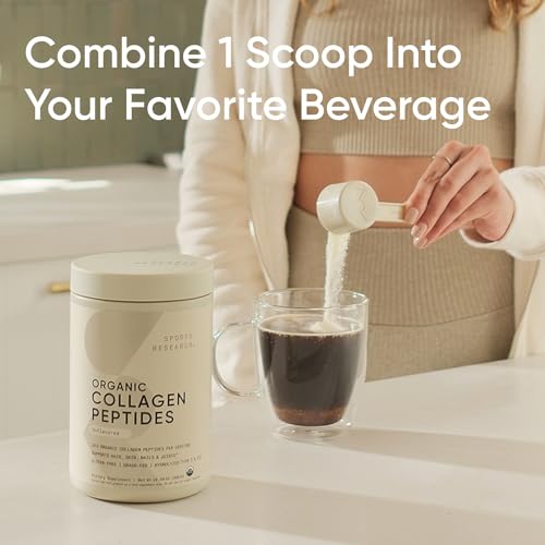Sports Research Organic Collagen Peptides - Unflavored Powder - Image 3