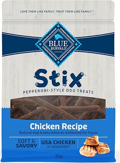 Blue Buffalo Stix Pepperoni-style Dog Treats, Chicken Recipe