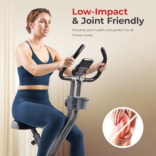 Sunny Health & Fitness Smart Folding X-Bike, Portable Exercise Bike - Image 3