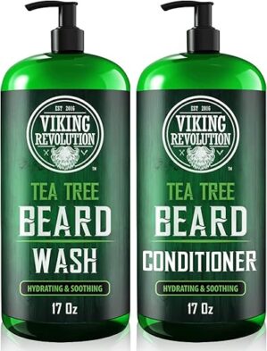 Viking Revolution Tea Tree Oil Beard Wash & Conditioner Set