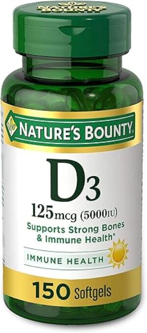 Nature’s Bounty Vitamin D3, Immune Support, 5000IU Softgels