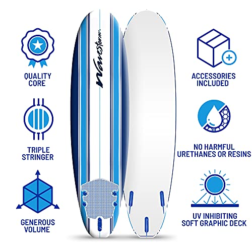 WAVESTORM Classic Soft Top Foam 7ft Surfboard Set - Image 4