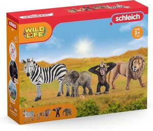 Schleich Wild Life Africa Starter Set: Zebra, Elephant, Lion, Chimpanzee