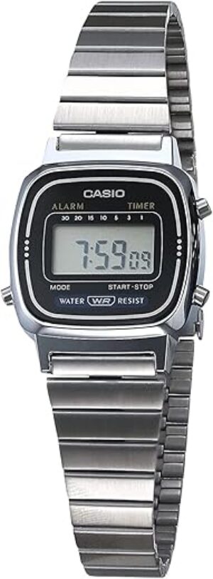 Casio Women’s Digital Watch | Retro Silver Design