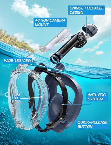 Zenoplige Full Face Snorkel Mask, Anti Fog - Image 2