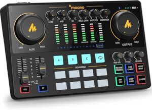 MAONO 10-Channel Podcast Mixer With Bluetooth
