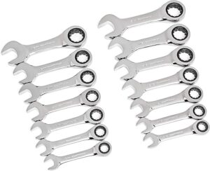 GEARWRENCH 14 Pc. Stubby Ratcheting Wrench Set - 85206
