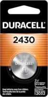 DURACELL 2430 3V Lithium Coin Battery, CR Cell