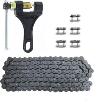 DKIIGAME 420 Motorcycle Chain With Breaker, 132 Link