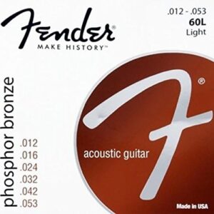Fender 60L Phosphor Bronze Acoustic Strings, 12-53