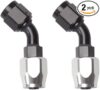 RUSSELL 610093 Black/Silver -6 AN 45 Degree Hose End