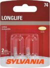SYLVANIA 74 Long Life Miniature Bulb, 2-Pack