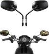 VPZMT 8mm Teardrop Mirrors For Harley Motorcycles (Black)