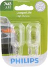PHILIPS Automotive 7443 LongerLife Miniature Bulb, 2 Pack