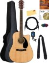 Fender CD-60SCE Solid Top Acoustic-Electric Guitar Bundle